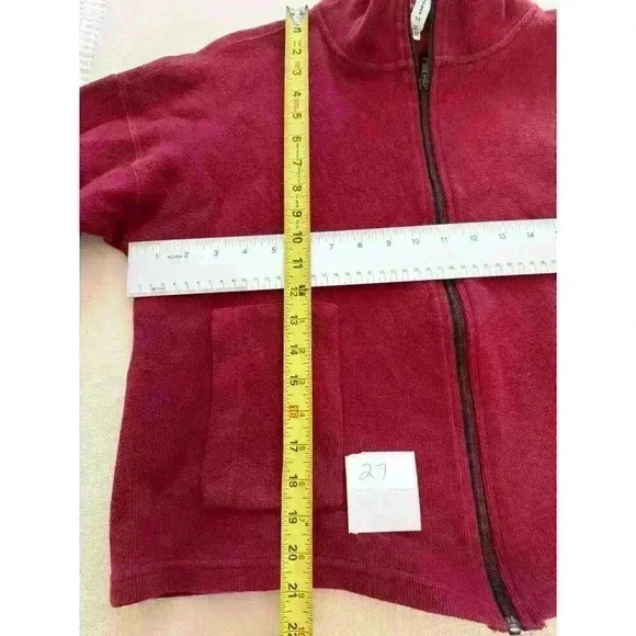 FH Clothing Co Sweater Women One Size  
Red Zip Mock Neck Boxy Cardigan Jacket - Picture 6 of 8